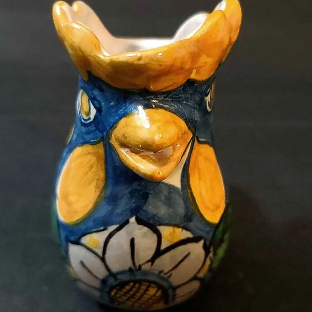 Ceramic Rooster Pitcher, Creamer or Milk Jug, Crafted in a Mexico or Italy